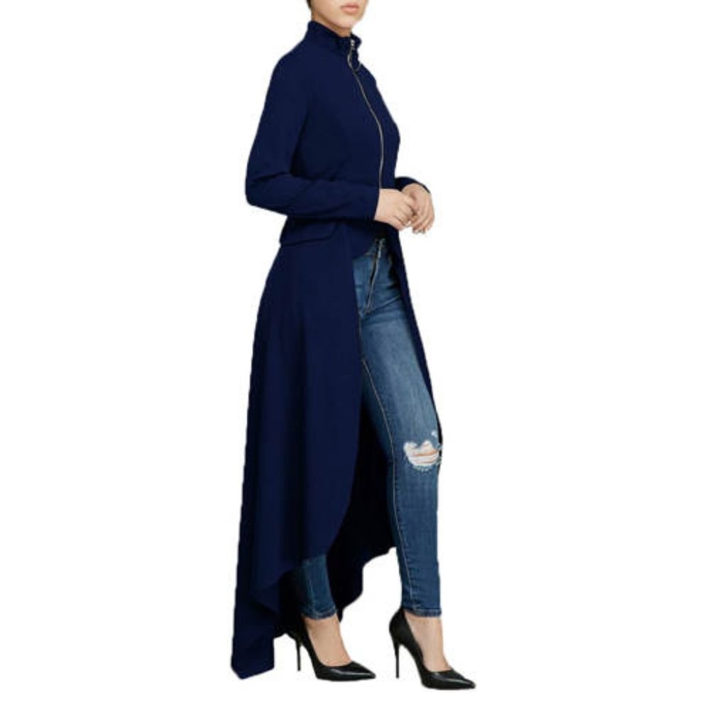 Royal Blue A Symmetric Zipper Jacket